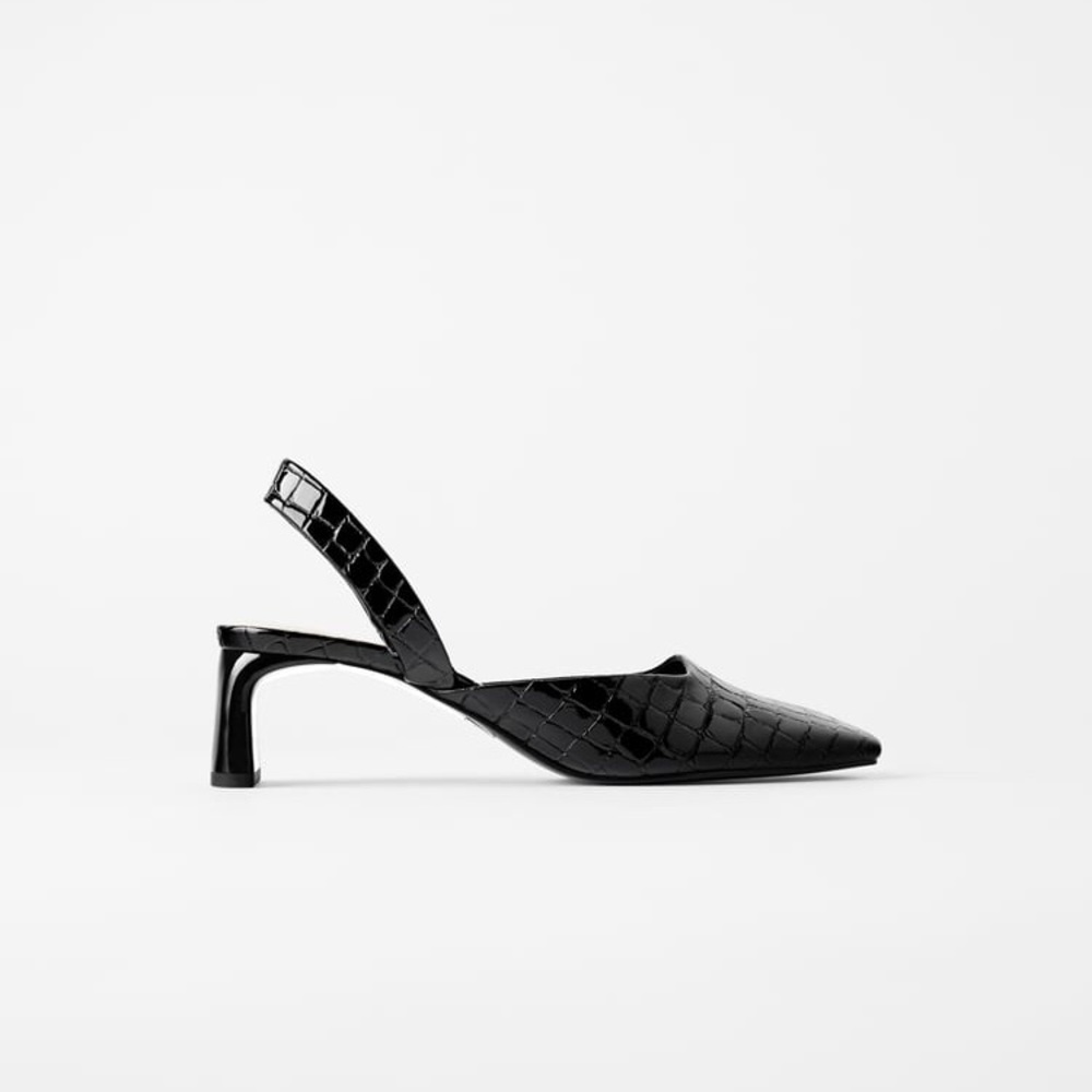 NWT Zara Animal Print Slingback Heels